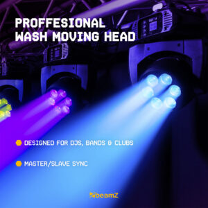 BeamZ Pro Fuze610Z LED Moving Head Wash Lights with Flight Case
