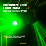 Beamz Panther 80 Moving Head Spot Light with Rotating Lenses – 6x 12W