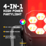 Beamz Panther 80 Moving Head Spot Light with Rotating Lenses – 6x 12W