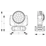BeamZ Fuze1910 Moving Head Wash Lights with Ring Control