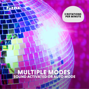 Fuzzix MB30ML Mirror Disco Ball with Battery LED Motor – 30cm