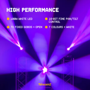 BeamZ Cobra 100H Moving Head Beam with Prism – 100W