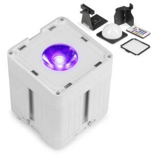 BeamZ KUBE20WH Linkable Outdoor Battery Powered Wireless Uplight, White BeamZ KUBE20WH Linkable Outdoor Battery Powered Wireless Uplight, White