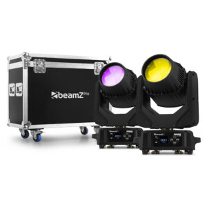 2x BeamZ Pro NEREID120 Outdoor Moving Head Beam Light & Flight Case