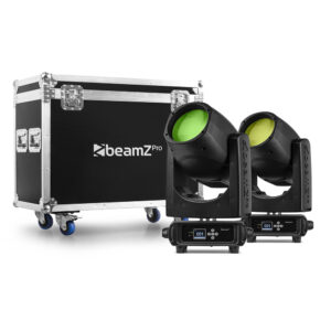 2x BeamZ Pro Tiger 9R Moving Head Beam with Flight Case – 260W HID Lamp