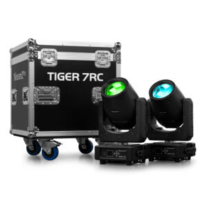 2x BeamZ Pro Tiger 7RC Moving Head Beam with Flight Case – 230W HID Lamp