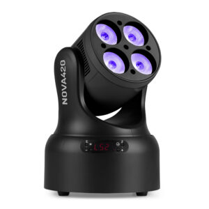 BeamZ NOVA420-BK Compact Moving Head Wash Light – 4x 20W LEDS