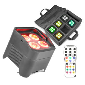 6x BeamZ BBP94 Wireless Battery Powered Par Uplighters & Case