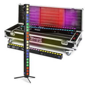 4x BeamZ BBB243 Battery Powered LED Light Bars with Charger Case