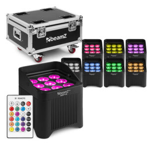8x BeamZ Pro BBP48 Weatherproof Lighting Uplighter & Charging Case