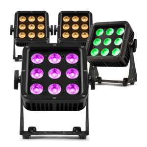 4x BeamZ Pro StarColor75 Weatherproof Lighting Fixtures - 9x 8W RGBA